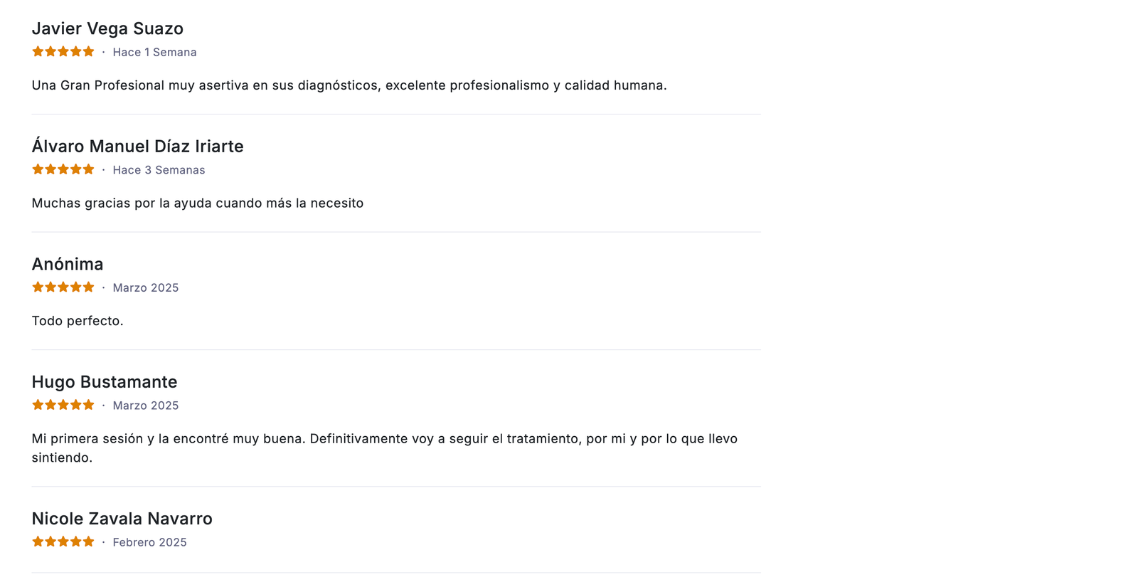 Comentario paciente 1